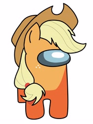 Size: 3024x4032 | Tagged: safe, artist:ninjamurm-v2, applejack (mlp), crewmate (among us), humanoid, among us (game), friendship is magic, hasbro, my little pony, 2020, clothes, cowboy hat, crossover, female, freckles, hair, hair band, hat, high res, simple background, solo, solo female, white background