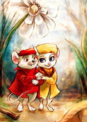 Size: 800x1125 | Tagged: safe, artist:drmistytang, bernard (the rescuers), miss bianca (the rescuers), mammal, mouse, rodent, anthro, disney, the rescuers, 2d, bianard (the rescuers), female, male, male/female, murine, shipping