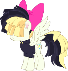 Size: 7676x7994 | Tagged: dead source, safe, artist:pink1ejack, songbird serenade (mlp), equine, fictional species, mammal, pegasus, pony, feral, friendship is magic, hasbro, my little pony, my little pony: the movie, 2016, absurd resolution, bow, clothes, feathered wings, feathers, female, hair bow, on model, simple background, smiling, solo, solo female, tail, transparent background, vector, wings