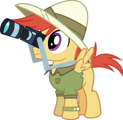 Size: 6000x5861 | Tagged: dead source, safe, artist:pink1ejack, equine, fictional species, mammal, pegasus, pony, feral, friendship is magic, hasbro, my little pony, 2016, absurd resolution, camera, clothes, colt, cosplay, foal, hat, inkscape, male, on model, pith helmet, simple background, smiling, solo, solo male, tail, transparent background, vector, wings, young