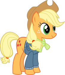Size: 6104x6989 | Tagged: dead source, safe, artist:pink1ejack, applejack (mlp), earth pony, equine, fictional species, mammal, pony, feral, friendship is magic, hasbro, my little pony, 2016, absurd resolution, clothes, cowboy hat, female, freckles, hat, jacket, mare, on model, simple background, smiling, solo, solo female, stetson, tail, topwear, transparent background, vector
