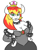 Size: 551x720 | Tagged: safe, artist:jargon scott, bowser (mario), animal humanoid, fictional species, koopa, mammal, reptile, humanoid, mario (series), nintendo, bowsette (mario), breasts, choker, cleavage, clothes, crown, dress, female, hand on hip, horns, jewelry, looking at you, magical artifact, regalia, rule 63, sharp teeth, simple background, slit pupils, smirk, solo, solo female, spiked choker, spiked wristband, super crown, teeth, white background, wristband