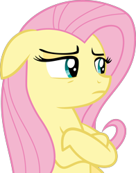 Size: 6176x7888 | Tagged: dead source, safe, artist:pink1ejack, fluttershy (mlp), equine, fictional species, mammal, pegasus, pony, feral, friendship is magic, hasbro, my little pony, 2016, absurd resolution, angry, crossed hooves, cute, female, hooves, mare, on model, peeved, simple background, solo, solo female, transparent background, vector