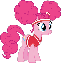 Size: 6997x7214 | Tagged: dead source, safe, artist:pink1ejack, pinkie pie (mlp), earth pony, equine, fictional species, mammal, pony, feral, friendship is magic, hasbro, my little pony, 2016, absurd resolution, alternate hairstyle, clothes, cute, female, hair, inkscape, mare, on model, pigtails, simple background, smiling, solo, solo female, tail, transparent background, vector