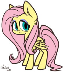 Size: 1000x1000 | Tagged: safe, artist:icey-wicey-1517, artist:looji, fluttershy (mlp), equine, fictional species, mammal, pegasus, pony, feral, friendship is magic, hasbro, my little pony, cute, eyeshadow, female, makeup, mare, signature, simple background, solo, solo female, transparent background