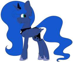 Size: 1062x900 | Tagged: safe, artist:icey-wicey-1517, artist:melodysweetheart, collaboration, princess luna (mlp), alicorn, equine, fictional species, mammal, pony, feral, friendship is magic, hasbro, my little pony, crown, female, jewelry, mare, regalia, simple background, solo, solo female, transparent background