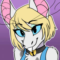 Size: 500x500 | Tagged: safe, artist:khaoticvex, oc, oc:veela, fictional species, yinglet, anthro, the out-of-placers, 2d, 2d animation, animated, blushing, frame by frame, gif, low res, solo