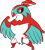 Size: 588x659 | Tagged: safe, artist:tommeypinkiemonkey, bird, bird of prey, fictional species, hawk, hawlucha, anthro, cc by-nc, creative commons, nintendo, pokémon, 2020, aliasing, flat colors, pixel art, simple background, solo, transparent background, wings