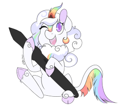 Size: 2020x1780 | Tagged: safe, artist:mythicvixen, oc, oc only, oc:cloudy canvas, equine, fictional species, kirin, mammal, feral, friendship is magic, hasbro, my little pony, 2020, ambiguous gender, cute, happy, hooves, horn, one eye closed, open mouth, simple background, solo, solo ambiguous, tail, transparent background, unshorn fetlocks, winking