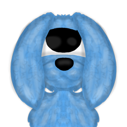 Size: 1000x1000 | Tagged: safe, artist:furrypaw36, canine, cyclops, dog, fictional species, mammal, monster, feral, among us (game), abstract background, ambiguous gender, blue body, blue fur, ears, fluff, fur, one eye, simple background, solo, solo ambiguous, transparent background, uncanny valley