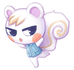 Size: 769x724 | Tagged: safe, artist:min-tan, marshal (animal crossing), mammal, rodent, squirrel, anthro, animal crossing, nintendo, 2015, clothes, curled tail, digital art, fur, head fluff, male, open mouth, raised leg, shirt, simple background, solo, solo male, tail, tan body, tan fur, tan tail, topwear, transparent background