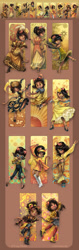 Size: 1150x3649 | Tagged: safe, artist:tracy butler, ivy pepper (lackadaisy), cat, feline, mammal, anthro, plantigrade anthro, lackadaisy, boots, clothes, dancing, dress, feathers, female, flapper, flower, glasses, gloves, hat, jacket, jewelry, necklace, shoes, solo, solo female, sunglasses, topwear