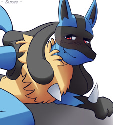 Size: 1080x1200 | Tagged: safe, artist:jladelac, fictional species, lucario, anthro, nintendo, pokémon, male, simple background, solo, solo male, white background