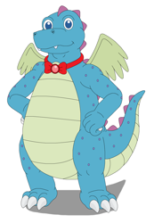 Size: 1764x2548 | Tagged: safe, artist:mcsaurus, ord (dragon tales), dragon, fictional species, western dragon, semi-anthro, dragon tales, pbs, bow tie, clothes, male, solo, solo male