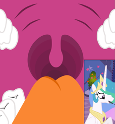 Size: 801x864 | Tagged: safe, artist:miketheelephantbrony, princess celestia (mlp), alicorn, equine, fictional species, mammal, pony, feral, friendship is magic, hasbro, my little pony, bust, female, mare, mawshot, open mouth