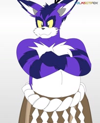 Size: 1280x1566 | Tagged: safe, artist:volksgtifox, big the cat (sonic), cat, feline, mammal, anthro, sega, sonic the hedgehog (series), 2019, black eyes, colored sclera, ears, fur, male, martial arts, purple body, purple fur, simple background, solo, solo male, standing, sumo, white background, white body, white fur, wrestling