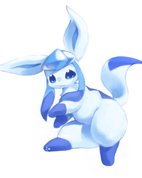 Size: 933x1166 | Tagged: safe, artist:veiukket, eeveelution, fictional species, glaceon, feral, nintendo, pokémon, 2019, ambiguous gender, paw pads, paws, simple background, solo, solo ambiguous, tail, underpaw, white background