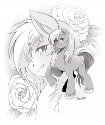 Size: 1792x2128 | Tagged: safe, artist:myufish, oc, oc only, earth pony, equine, fictional species, mammal, pony, feral, friendship is magic, hasbro, my little pony, 2020, black and white, grayscale, male, mare, monochrome, signature, solo, solo male, stallion, tail