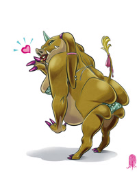 Size: 648x800 | Tagged: species needed, suggestive, artist:lelia, mammal, pig, suid, anthro, final fantasy, square enix, clothes, fat, heart, hooves, lipstick, makeup, overweight