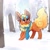 Size: 1500x1500 | Tagged: safe, artist:accelldraws, oc, oc only, eeveelution, fictional species, flareon, feral, nintendo, pokémon, 2019, blue eyes, clothes, commission, forest, goggles, open mouth, scarf, scenery, smiling, snow, solo, winter