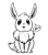 Size: 619x696 | Tagged: safe, artist:modocrisma, eevee, eeveelution, fictional species, mammal, feral, nintendo, pokémon, ambiguous gender, black and white, dot eyes, fluff, grayscale, head fluff, heart, looking at you, monochrome, open mouth, signature, simple background, sitting, smiling, solo, solo ambiguous, speech bubble, tail, white background