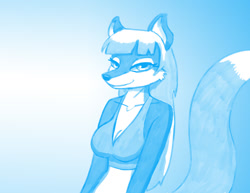 Size: 1200x927 | Tagged: safe, artist:warskunk, canine, fox, mammal, anthro, female, looking at you, solo, solo female, vixen