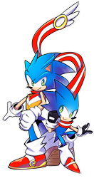Size: 1200x2280 | Tagged: dead source, safe, artist:drawloverlala, sonic the hedgehog (sonic), hedgehog, mammal, anthro, sonic skyline au, sega, sonic the hedgehog (series), 2016, alternate universe, colored pupils, duality, duo, duo male, green eyes, male, males only, quills, redesign, self paradox