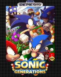 Size: 800x1000 | Tagged: safe, artist:nancher, classic sonic, doctor eggman (sonic), knuckles the echidna (sonic), mecha sonic (sonic), miles "tails" prower (sonic), sonic the hedgehog (sonic), badnik, buzz bomber (sonic), canine, crabmeat (sonic), echidna, fictional species, fox, hedgehog, human, mammal, monotreme, red fox, robot, anthro, sega, sega genesis, sonic generations, sonic the hedgehog (series), 2011, aircraft, airplane, black eyes, dipstick tail, fluff, green eyes, green hill zone, group, male, multiple tails, no pupils, orange tail, quills, red tail, tail, tail fluff, two tails, vehicle, white tail