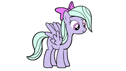 Size: 1280x720 | Tagged: safe, artist:icey-wicey-1517, artist:ikillyou121, flitter (mlp), equine, fictional species, mammal, pegasus, pony, feral, friendship is magic, hasbro, my little pony, 16:9, bow, female, mare, on model, simple background, solo, solo female, transparent background