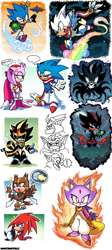 Size: 868x1932 | Tagged: safe, artist:waniramirez, amy rose (sonic), blaze the cat (sonic), ixis naugus (sonic), knuckles the echidna (sonic), mephiles the dark (sonic), shadow the hedgehog (sonic), shard the metal (sonic), sonic the hedgehog (sonic), sticks the badger (sonic), badger, cat, echidna, feline, fictional species, hedgehog, mammal, monotreme, mustelid, robot, anthro, humanoid, sonic skyline au, archie sonic the hedgehog, sega, sonic boom (series), sonic the hedgehog (2006 game), sonic the hedgehog (series), 2016, alternate universe, amber eyes, colored pupils, colored sclera, cyan eyes, female, green eyes, group, hyper sonic, hyper sonic (sonic), male, one eye closed, purple eyes, quills, red eyes, redesign, winking