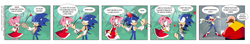 Size: 1635x285 | Tagged: safe, artist:thweatted, amy rose (sonic), doctor eggman (sonic), sonic the hedgehog (sonic), hedgehog, human, mammal, anthro, sega, sonic the hedgehog (series), 2006, comic, eyes closed, female, green eyes, male, quills