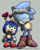 Size: 317x393 | Tagged: safe, artist:lululunabuna, sir charles the hedgehog (sonic), sonic the hedgehog (sonic), hedgehog, mammal, anthro, archie sonic the hedgehog, sega, sonic the hedgehog (series), 2006, duo, duo male, eyes closed, green eyes, low res, male, males only, quills, younger