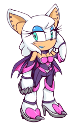 Size: 375x625 | Tagged: safe, artist:cylent-nite, rouge the bat (sonic), bat, mammal, anthro, sega, sonic the hedgehog (series), 2014, female, makeover, simple background, solo, solo female, teal eyes, transparent background, white outline