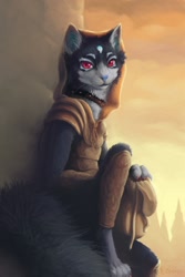 Size: 800x1200 | Tagged: safe, artist:zyonji, cat, feline, fictional species, mammal, tabaxi, anthro, dungeons & dragons, ambiguous gender, rogue