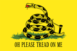Size: 1092x728 | Tagged: suggestive, artist:pierre, rattlesnake, reptile, snake, timber rattlesnake, feral, ambiguous gender, ball gag, bondage, don't tread on me, fangs, flag, forked tongue, gadsden flag, gag, looking at you, rope, saliva, sharp teeth, simple background, solo, solo ambiguous, submissive, teeth, text, tongue, tongue out, yellow background