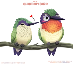 Size: 700x618 | Tagged: safe, artist:cryptid-creations, bird, hummingbird, feral, blushing, cute, duo, eyes closed, feathered wings, feathers, female, male, male/female, simple background, white background, wings