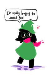 Size: 1000x1500 | Tagged: safe, artist:joycall6, ralsei (deltarune), bovid, goat, mammal, anthro, deltarune, blushing, clothes, cute, glasses, hat, looking at you, male, round glasses, simple background, solo, solo male, speech bubble, white background
