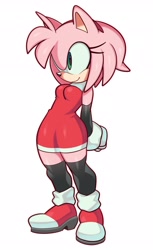 Size: 1840x3016 | Tagged: safe, artist:fiinelrush, amy rose (sonic), hedgehog, mammal, anthro, sega, sonic the hedgehog (series), female, quills, solo, solo female