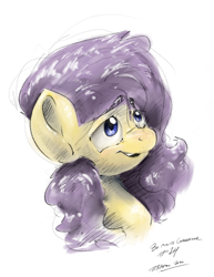 Size: 2550x3300 | Tagged: safe, artist:th3ipodm0n, fluttershy (mlp), equine, fictional species, mammal, pegasus, pony, feral, friendship is magic, hasbro, my little pony, bust, eyebrows, female, high res, portrait, solo, solo female