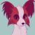 Size: 150x150 | Tagged: safe, artist:mellowcollie, canine, dog, mammal, papillon, spaniel, feral, 1:1, 2d, 2d animation, ambiguous gender, animated, cute, frame by frame, front view, gif, low res, one eye closed, simple background, solo, solo ambiguous, teal background, three-quarter view, winking