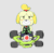 Size: 560x554 | Tagged: safe, artist:retro-robosan, isabelle (animal crossing), canine, dog, mammal, shih tzu, semi-anthro, animal crossing, mario (series), mario kart, nintendo, 2d, 2d animation, animated, crossover, female, frame by frame, funny, gif, on model, solo, solo female, you spin me right round