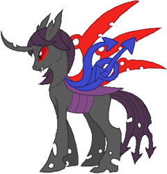 Size: 356x371 | Tagged: safe, artist:thecompleteanimorph, nue houjuu (touhou), arthropod, changeling, changeling queen, equine, fictional species, mammal, feral, friendship is magic, hasbro, my little pony, touhou, crossover, female, feralized, furrified, low res, mare, solo, solo female, species swap