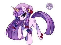Size: 1280x931 | Tagged: safe, artist:三途亞夢, patchouli knowledge (touhou), equine, fictional species, mammal, pony, unicorn, feral, friendship is magic, hasbro, my little pony, touhou, 2016, crossover, female, feralized, furrified, hair, mare, ponified, purple hair, solo, solo female, species swap