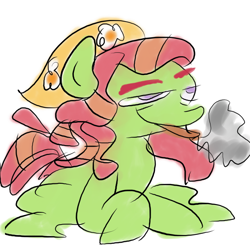 Size: 800x800 | Tagged: safe, artist:mirabuncupcakes15, tree hugger (mlp), earth pony, equine, fictional species, mammal, pony, feral, friendship is magic, hasbro, my little pony, bandanna, blunt, clothes, drugs, female, high, mare, marijuana, simple background, smoke, smoking, solo, solo female, white background