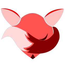 Size: 3780x3780 | Tagged: safe, artist:pwnypony db, oc, oc only, oc:hide image, canine, fox, mammal, ambiguous form, .svg available, ambiguous gender, covering eyes, dipstick tail, fur, high res, meta, red body, red fur, simple background, solo, solo ambiguous, svg, tail, transparent background, vector