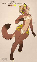 Size: 500x834 | Tagged: safe, artist:falvie, canine, dog, mammal, anthro, breasts, female, fur, simple background, solo, solo female