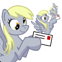 Size: 200x200 | Tagged: safe, artist:don-ko, derpy hooves (mlp), equine, fictional species, mammal, pegasus, pony, feral, friendship is magic, hasbro, my little pony, 2012, adorawat, animated, cross-eyed, cute, droste effect, endless, envelope, female, gif, history, holding, hoof hold, hooves, inception, loop, low res, mail, mare, multeity, recursion, self paradox, silly, simple background, smiling, solo, solo female, spread wings, tail, transparent background, wat, wings