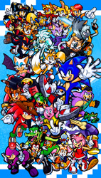 Size: 1080x1908 | Tagged: safe, artist:meelowsh, amy rose (sonic), antoine d'coolette (sonic), big the cat (sonic), blaze the cat (sonic), bunnie rabbot (sonic), charmy bee (sonic), cheese (sonic), cream the rabbit (sonic), e-123 omega (sonic), espio the chameleon (sonic), froggy (sonic), honey the cat (sonic), knuckles the echidna (sonic), mighty the armadillo (sonic), miles "tails" prower (sonic), porker lewis (sonic), princess sally acorn (sonic), ray the flying squirrel (sonic), rotor the walrus (sonic), rouge the bat (sonic), shadow the hedgehog (sonic), silver the hedgehog (sonic), sonic the hedgehog (sonic), sticks the badger (sonic), tangle the lemur (sonic), tekno the canary (sonic), vector the crocodile (sonic), whisper the wolf (sonic), amphibian, armadillo, arthropod, badger, badnik, bat, bee, bird, canary, canine, cat, chameleon, chao, chipmunk, coyote, crocodile, crocodilian, feline, fictional species, flying squirrel, fox, frog, hedgehog, insect, lagomorph, lemur, lizard, mammal, mustelid, pig, primate, rabbit, red fox, reptile, robot, rodent, songbird, squirrel, suid, walrus, wolf, anthro, feral, humanoid, plantigrade anthro, semi-anthro, archie sonic the hedgehog, idw sonic the hedgehog, sega, sonic boom (series), sonic the comic, sonic the fighters, sonic the hedgehog (series), 2020, cybernetics, cyborg, dipstick tail, female, fluff, freedom fighters (sonic), male, multiple tails, orange tail, quills, red tail, ring-blades (sonic), tail, tail fluff, two tails, white tail