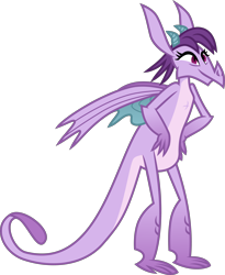 Size: 4000x4884 | Tagged: safe, artist:radomila radon, prominence (mlp), dragon, fictional species, reptile, scaled dragon, western dragon, anthro, friendship is magic, hasbro, my little pony, .svg available, absurd resolution, dragoness, female, horns, inkscape, on model, simple background, solo, solo female, tail, transparent background, vector, wings