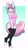 Size: 1500x2700 | Tagged: suggestive, artist:ambris, sweetie belle (mlp), equine, fictional species, mammal, pony, unicorn, anthro, unguligrade anthro, friendship is magic, hasbro, my little pony, anthrofied, blushing, border, clothes, eye through hair, eyebrows, eyelashes, female, fur, gradient background, green eyes, hair, hooves, legwear, looking at you, multicolored hair, multicolored tail, older, pink hair, pink tail, purple hair, purple tail, shirt, shirt pulled down, smiling, smiling at you, solo, solo female, tail, thigh highs, topwear, two toned hair, two toned tail, white body, white border, white fur